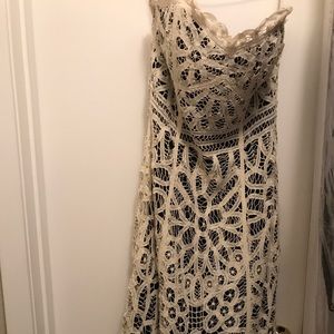 Betsey Johnson--Cream lace strapless dress